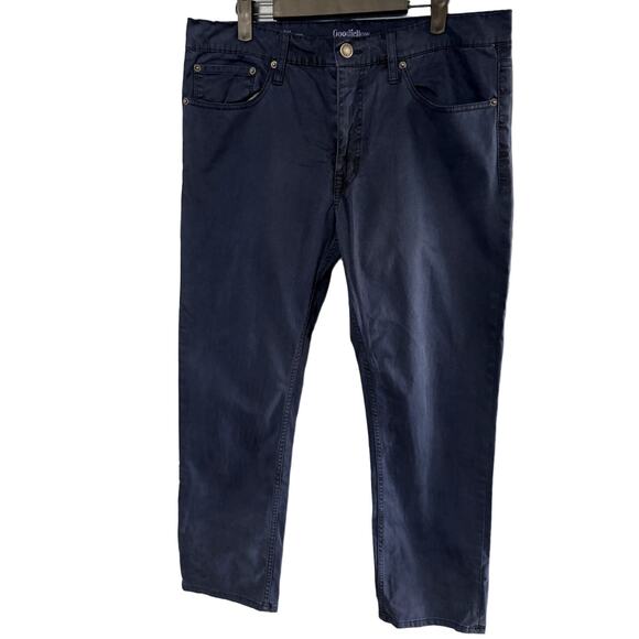 GOODFELLOW & CO NAVY BLUE MENS CHINO PANTS SIZE 36 WAIST X 30 INSEAM - Picture 1 of 11